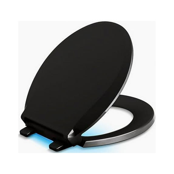Kohler K-75758-7 Cachet Nightlight Q3 Quick-Close Round-Front Toilet Seat - Black