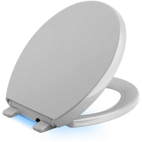 Kohler K-75793-95 Reveal Nightlight Q3 Quick-Close Round-Front Toilet Seat - Grey