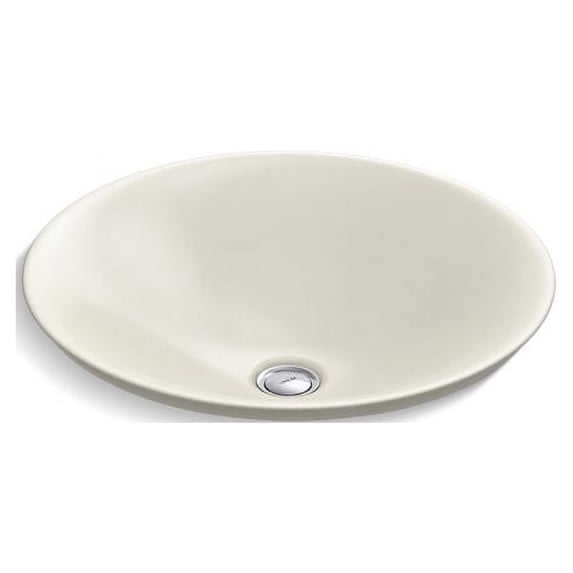 Kohler 7806-96 17.75 in. Round Drop-In Bathroom Sink with No Overflow - Biscuit