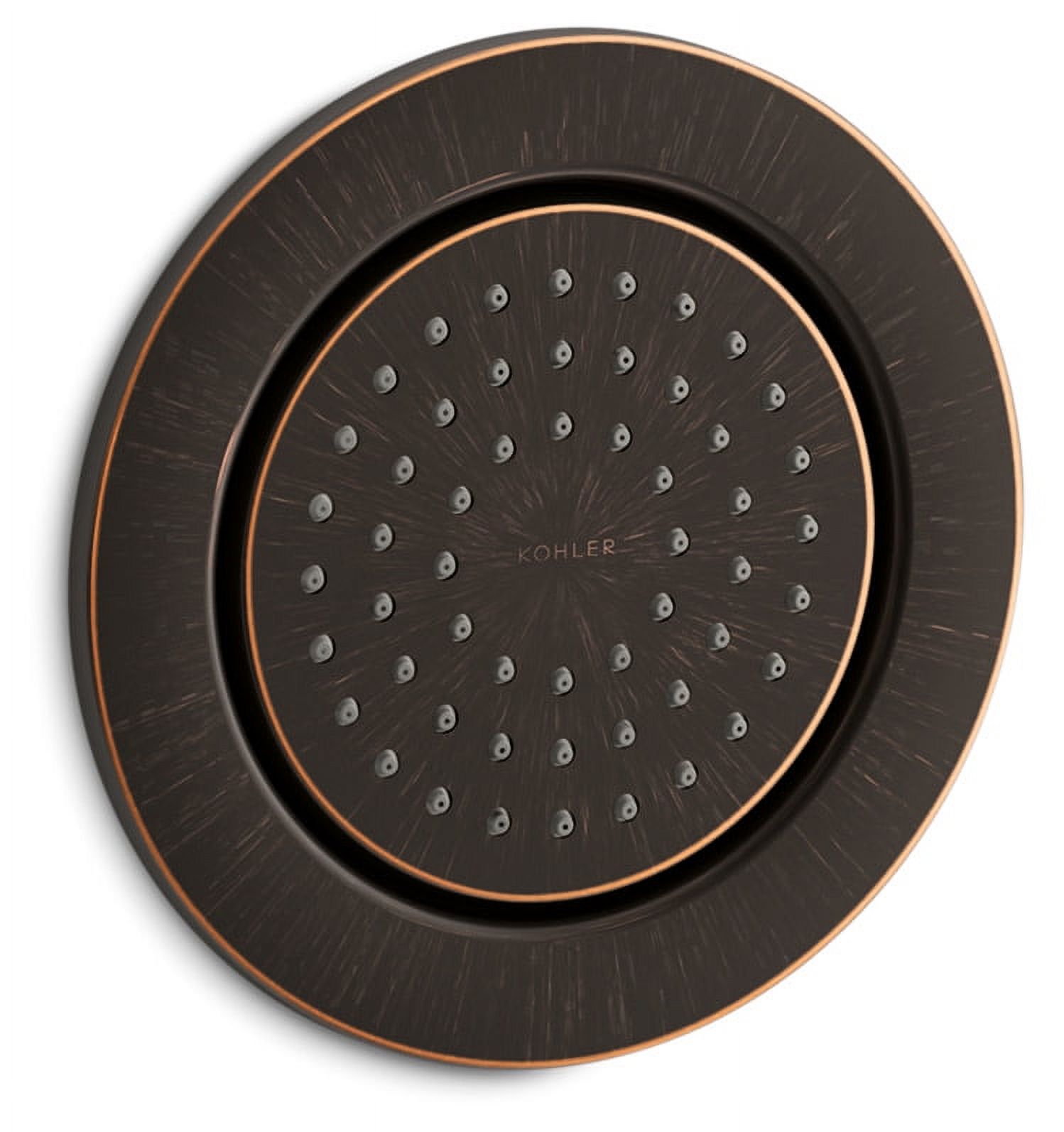 Cabezal De Ducha Watertile Redondo - 54 Boquillas, Acabado Dorado Cepillado - 1/2" NPT, 4.875" De Diámetro - Diseño Moderno Y Ajustable
