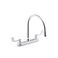 thumbnail image 1 of Kohler 810T70-5AFA-CP 9.312 in. 1.8 GPM Triton Bowe Kitchen Sink Faucet with Gooseneck Aerated Spout Flow & Wristblade Handles - Polished Chrome, 1 of 1