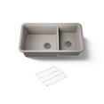 thumbnail image 1 of Kohler 8204-CM3 33.5 in. Undermount Double Bowl Kitchen Sink - Matte Taupe, 1 of 2