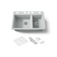 thumbnail image 1 of Kohler 8669-5UA3-95 33 in. Undermount Double Bowl Workstation Kitchen Sink - Ice Gray, 1 of 7
