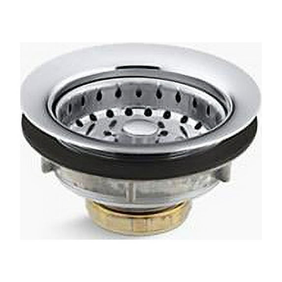 Kohler K-8814-CP Stainless Steel Sink Drain & Strainer for 3.5 to 4 in. Outlet - Polished Chrome