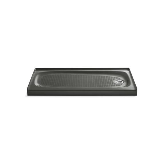 Kohler 9054-58 60 x 30 in. Salient Alcove Shower Right Base Drain - Thunder Gray