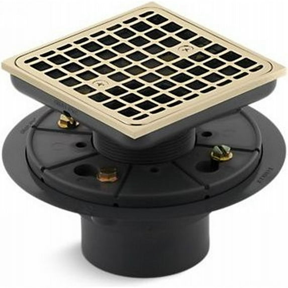 Kohler K-9136-AF Square Tile-In Shower Drain, French Gold
