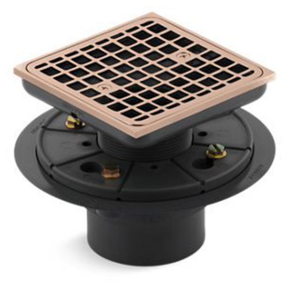 Kohler K-9136 Clearflo Square Design Tile-In Shower Drain - Rose Gold