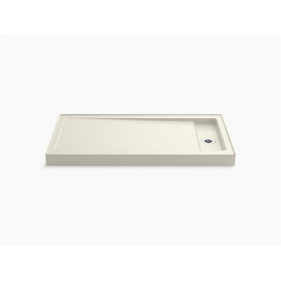 Kohler 60 x 32 in. Bellwether Single-Threshold Shower Base with Right Center Drain - Biscuit