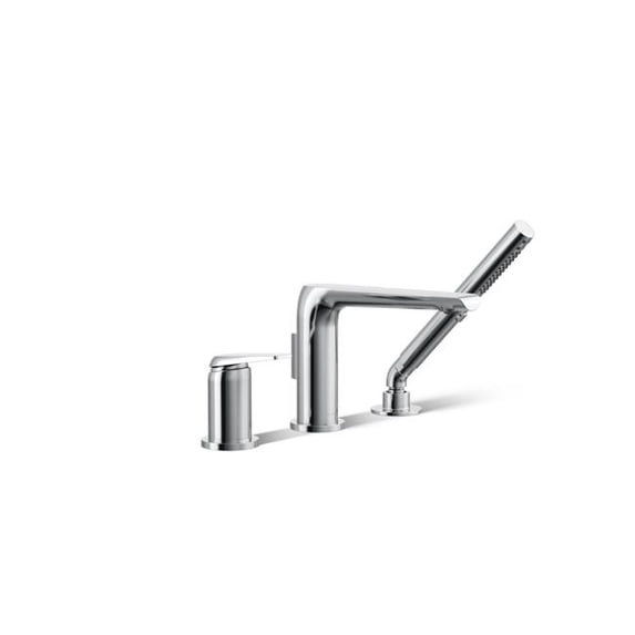 Kohler 97360-4-CP Avid 3 Hole Deck Mount Bath Faucet with Hand Shower - Polished Chrome