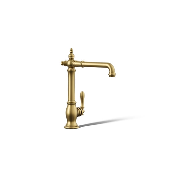 Kohler K-99266-2MB Artifacts Single Handle Kitchen Sink Faucet with Swing Spout, Vibrant Moderne Brushed Brass