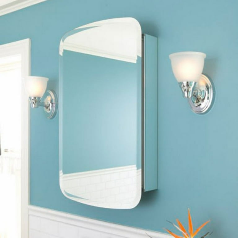 Kohler 20 x 31 in. Bancroft Aluminum Single Door Medicine Cabinet with Mirrored Door Beveled Edge