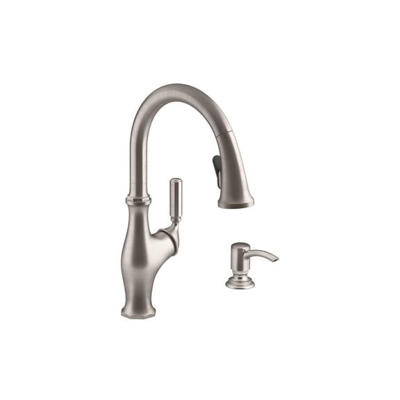Kohler K-R11921-SD-VS Worth Kitchen Sink Faucet, Vibrant Stainless