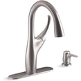 thumbnail image 1 of Kohler K-R72511-SD-VS Mazz 2-Hole Kitchen Faucet with 15-1/2" Pull-down Spout and Soap/Lotion Dispenser, Vibrant Stainless, 1 of 2