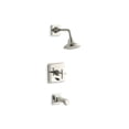 thumbnail image 1 of Kohler T13133-3A-SN Rite-Temp Bath & Shower Trim Kit with Push-Button Diverter & Cross Handle, 2.5 GPM - Vibrant Polished Nickel, 1 of 3
