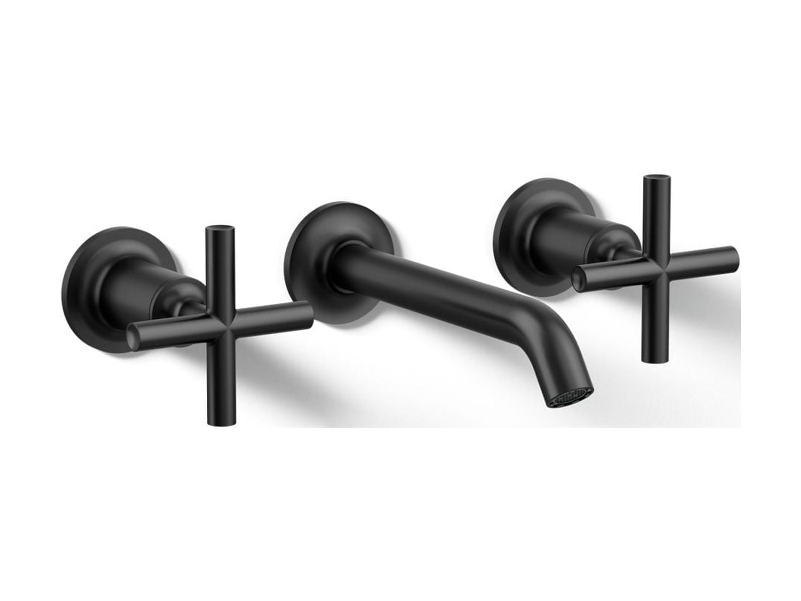 Purist® Widespread wall-mount bathroom sink faucet trim with 6-1/4" spout and cross handles, requires valve