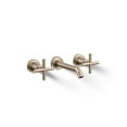 thumbnail image 1 of Kohler T14413-3-BV Wall-Mount Bathroom Sink Faucet Trim with Cross Handles, 1.2 GPM - Vibrant Brushed Bronze, 1 of 4