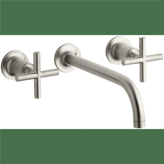 Kohler  9 in. 90 deg Purist W-M Lavatory Trim Spout Cross Bathroom Faucet, Brushed Nickel