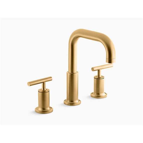 Kohler K-T14428-4 Purist Deck Mounted Roman Tub Filler - Vibrant Brushed Moderne Brass