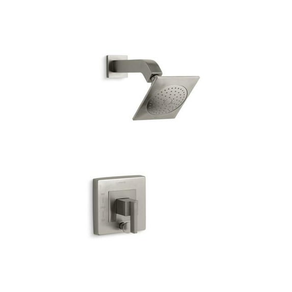 Kohler T14665-4-BN Rite-Temp Shower Trim Kit with Push-Button Diverter, 2.5 GPM - Vibrant Brushed Nickel