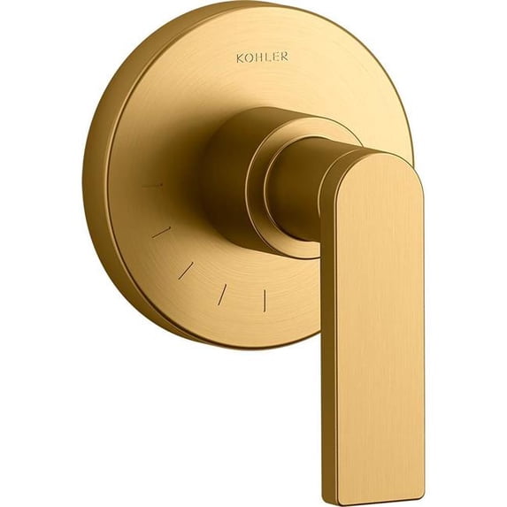 Kohler Composed Volume Control Valve Trim with Lever Handle - Vibrant Brushed Moderne Brass
