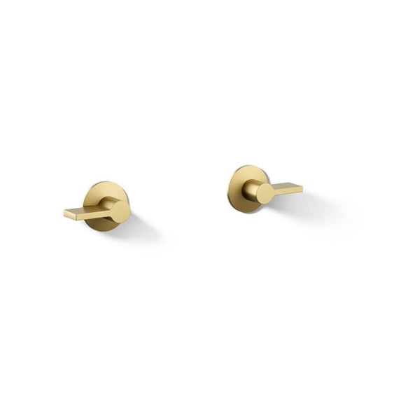 Kohler T77981-4-2MB Wall Mount Bathroom Sink Faucet Lever Two Handle Trim - Vibrant Brushed Moderne Brass