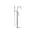 thumbnail image 1 of Kohler T77984-9-CP 1.75 GPM Floor Mount Bath Filler Trim with Industrial Handles & Hand Shower - Polished Chrome, 1 of 2