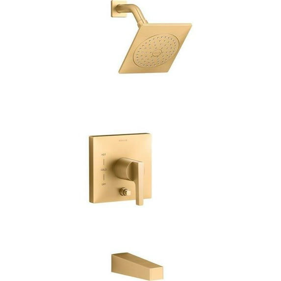 Kohler K-T99763-4 Honesty Tub And Shower Trim Package - Vibrant Brushed Moderne Brass