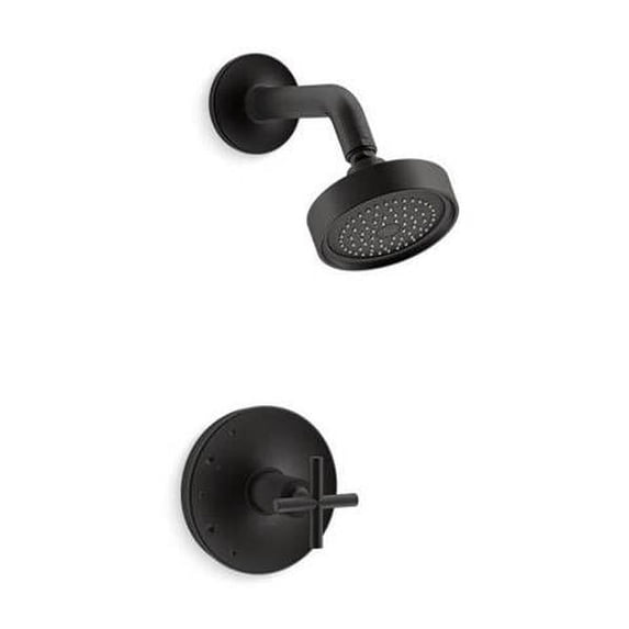 Kohler K-TS14422-3-BL Purist Rite-Temp Shower Trim with Cross Handle & 2.5 GPM Showerhead
