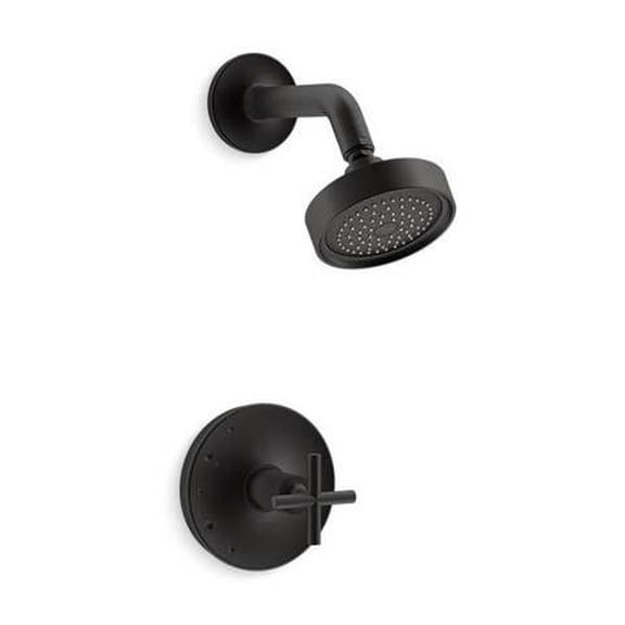 Open Box Kohler K-TS14422-3-BL Purist Rite-Temp Shower Trim with Cross Handle & 2.5 GPM Showerhead