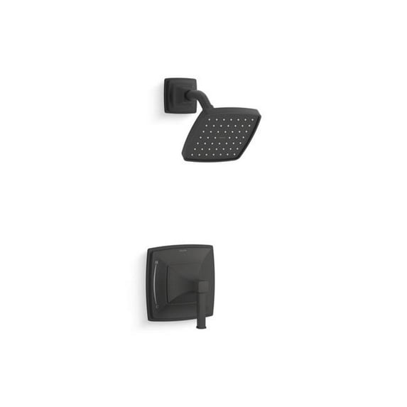 Kohler TS27404-4G-BL 1.75 GPM Riff Rite-Temp Shower Faucet Trim Set with Showerhead - Matte Black