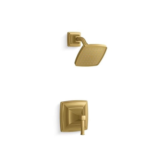 Kohler TS27404-4G-2MB 1.75 GPM Riff Rite-Temp Shower Faucet Trim Set with Showerhead - Vibrant Brushed Moderne Brass