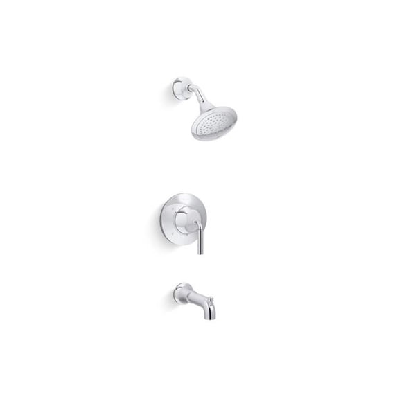 Kohler 2.5 GPM Tone Rite-Temp Pressure-Balancing Bath & Shower Faucet Trim Set - Polished Chrome