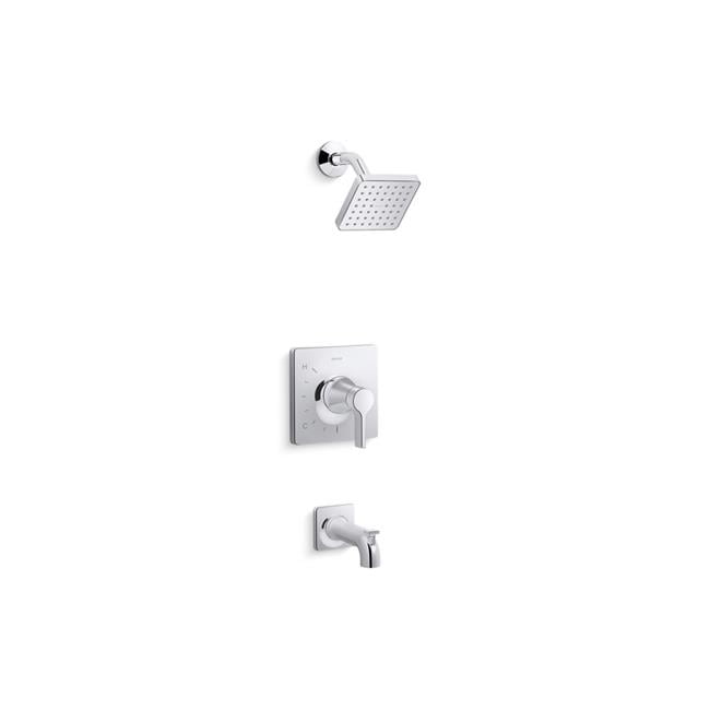 Polished Chrome Wall Mounted Bath and Shower Faucet Set