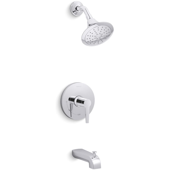 Kohler K-Ts97074-4 Pitch Pressure Balanced Tub and Shower System - Chrome