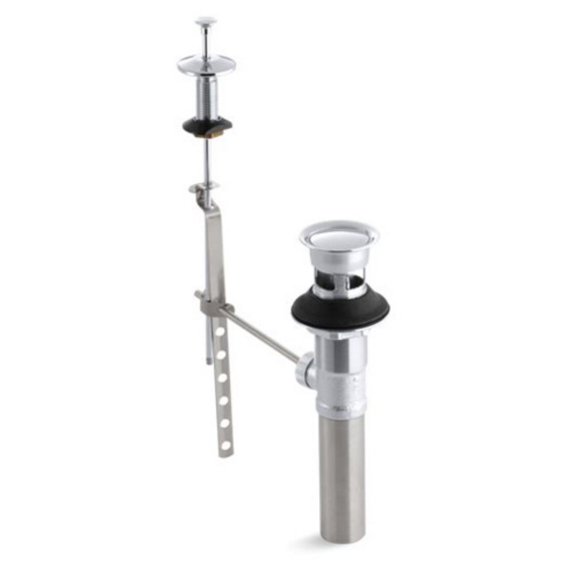 Kohler Non-Exposed Standard Pop-Up Drain with Lift Rod - Polished Chrome