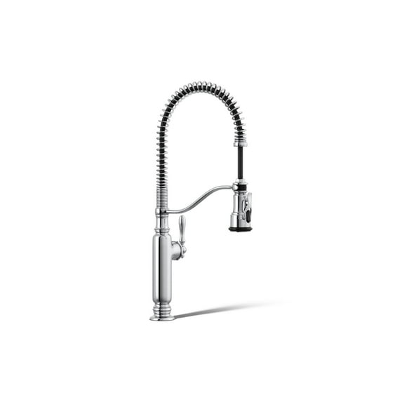 KOHLER Tournant Semi-Professional Pull-Down Kitchen Sink Faucet, Commercial Kitchen Faucet with Pull Down Sprayer, 77515-CP, Polished Chrome