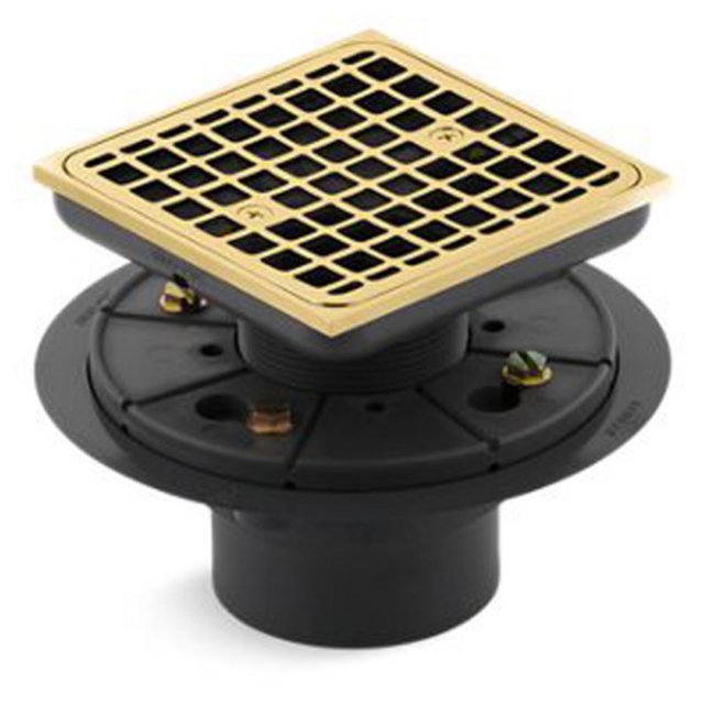 Kohler K9136 Clearflo Square Design TileIn Shower Drain Brass