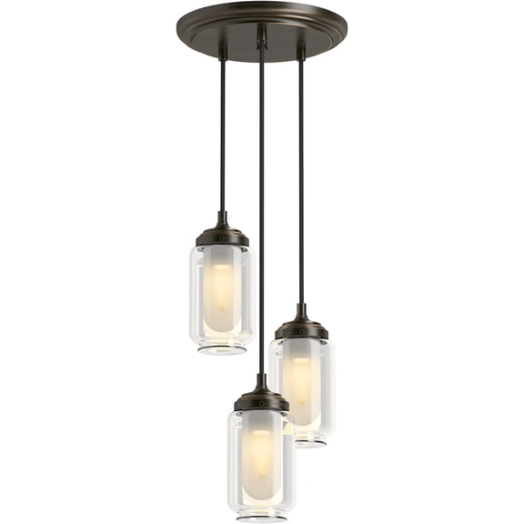 Kohler Lighting 22655-Pe03 Artifacts 10" Wide 3 Light Pendant Cloud - Bronze