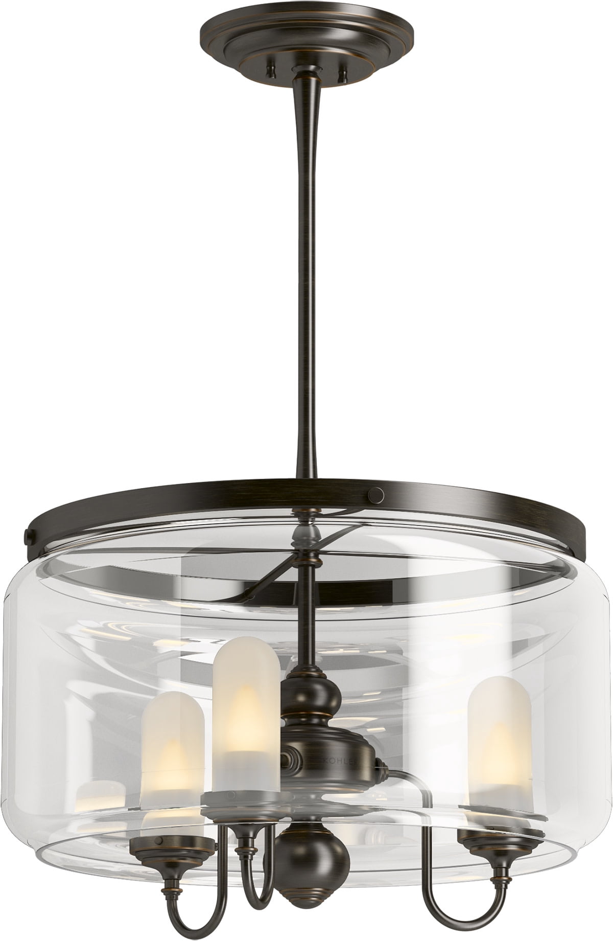 Kohler Lighting 22656-Ch03 Artifacts 22" Wide 3 Light Chandelier - Bronze