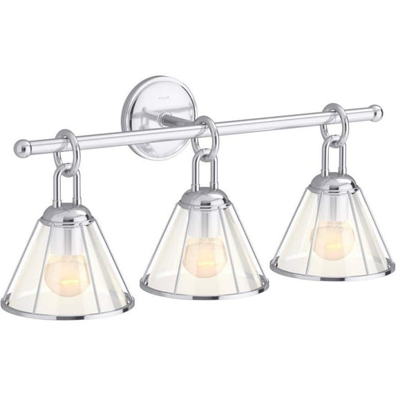 Kohler Lighting 27743-SC03 Terret 3 Light 24" Wide Bathroom Vanity Light - Polished Nickel