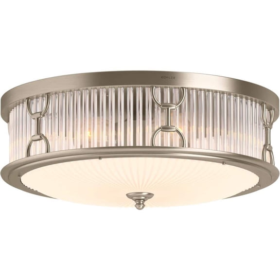 Kohler Lighting 27750-Fm03 Terret 3 Light 15 Wide Flush Mount Drum Ceiling Fixture -