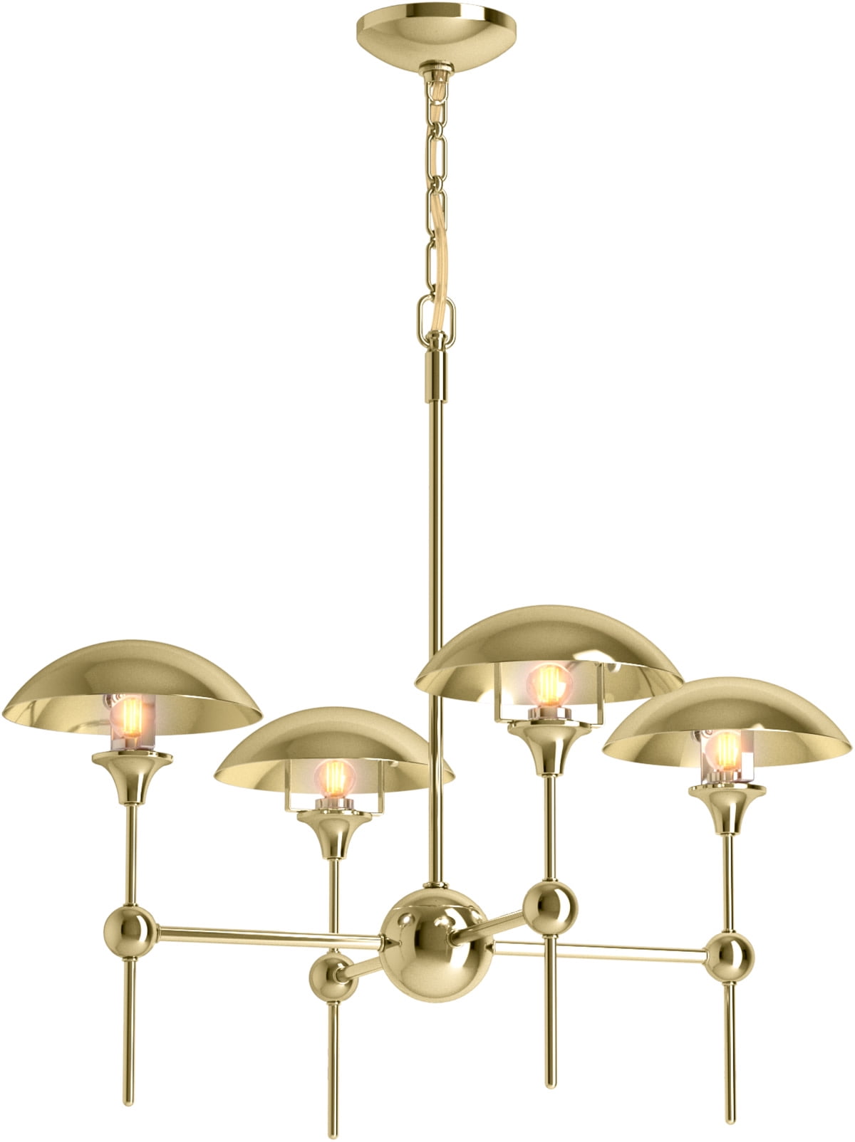 Kohler Lighting 27950-Ch04 Vorleigh 26" Wide 4 Light Adjustable Dome Chandelier - Brass