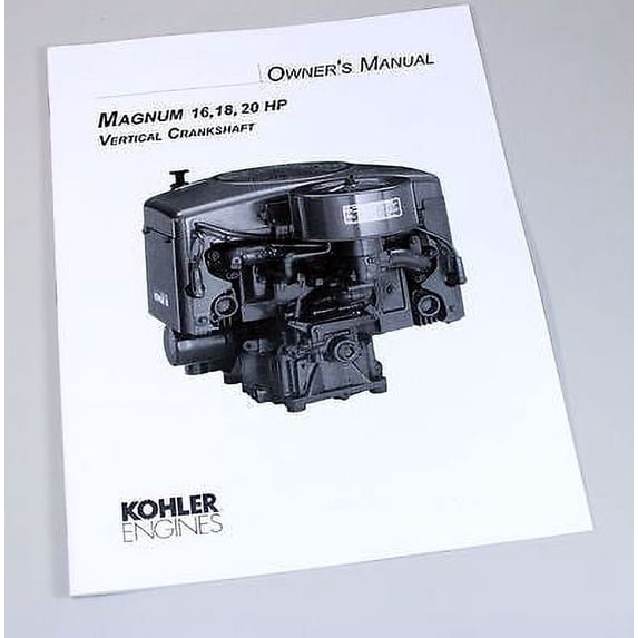 Kohler Magnum 16 18 20 M16 M18 M20 Vertical Engine Owners Operators Manual Book