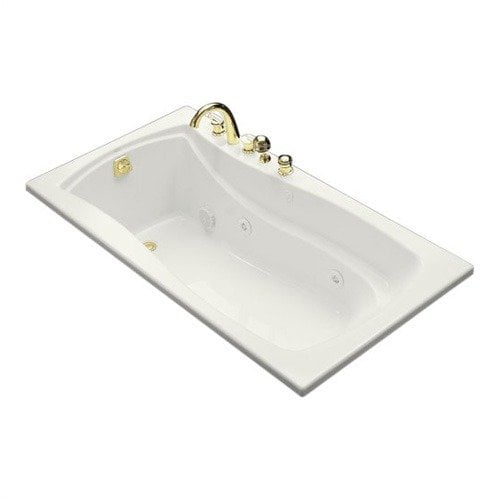 Kohler 1224-LH-0 66 x 36 in. Mariposa Alcove Heated Left Whirlpool Drain - White