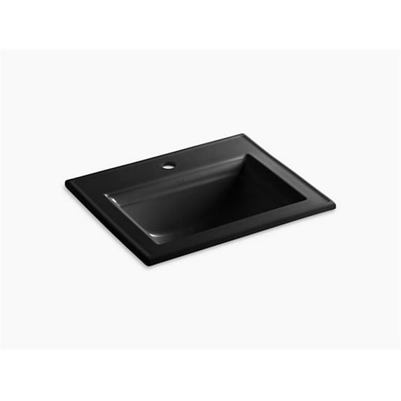 Kohler Memoirs Stately Drop-in Bathroom Sink with Single Faucet Hole - Black