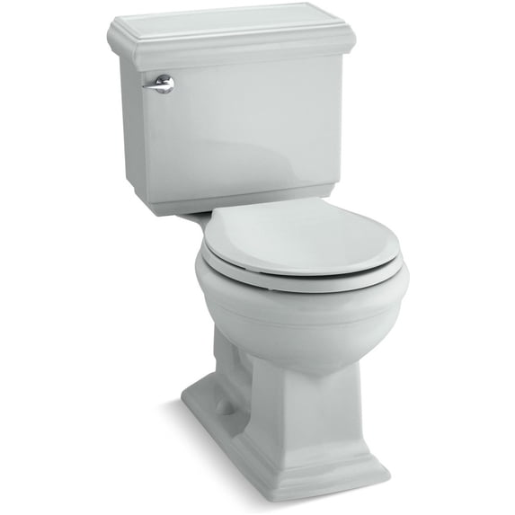 Kohler Memoirs Classic two-piece round-front 1.28 gpf toilet, Ice Grey