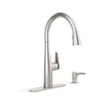 thumbnail image 1 of KOHLER Easmor Single-Handle Pull Down Sprayer Kitchen Faucet in Vibrant Stainless, 1 of 7