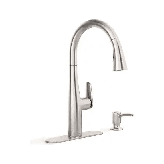 KOHLER Easmor Single-Handle Pull Down Sprayer Kitchen Faucet in Vibrant Stainless