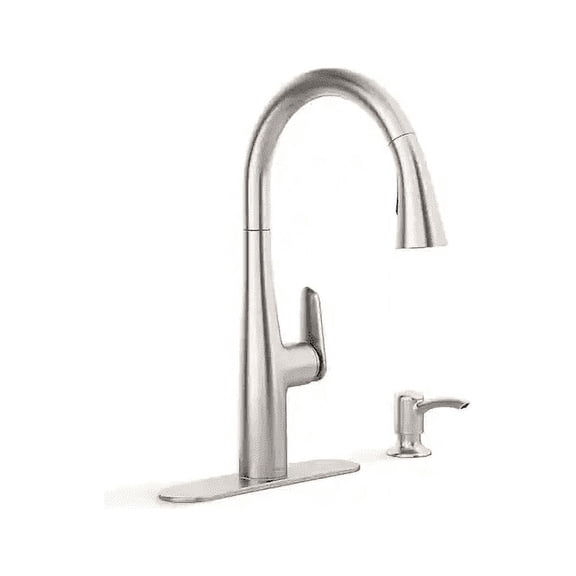 KOHLER Easmor Single-Handle Pull Down Sprayer Kitchen Faucet in Vibrant Stainless