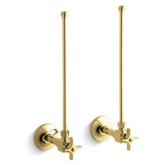 Kohler NPT 3/8 in. Annealed Vertical Tube with Stop and Cross Handles - Set of 2